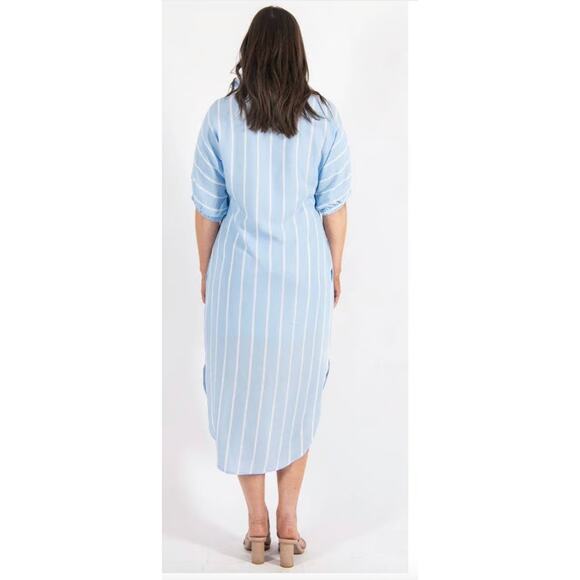 Emily McCarthy Poppy Caftan Blue Stripe Large - Picture 2 of 8